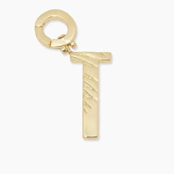 Gorjana New 18k Gold Plated Brass Parker Initial Charm T - Picture 1 of 7